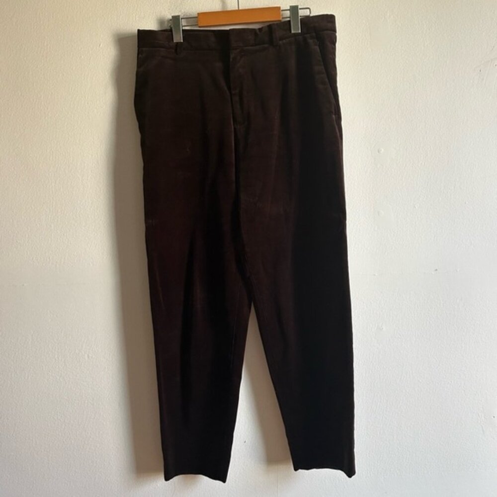 COS Sz 34R Dark Brown Velvet Tailored Office Pants